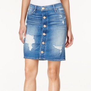 True Religion Denim Distressed Pencil Skirt Sz 28